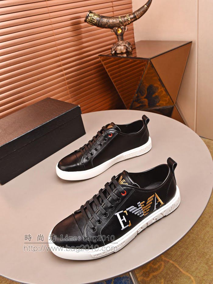 Armani男鞋 原版專櫃潮鞋 頂級牛皮 歐美時尚風格 阿瑪尼休閒男鞋  jpx2210